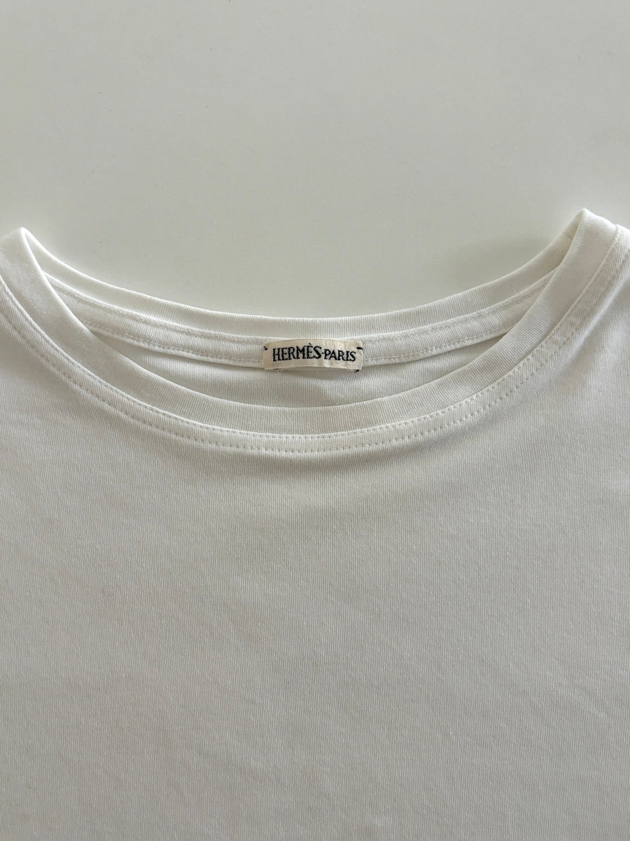 トップス HERMES by Martin Margiela T-shirt 00's] Old Hermès Paris Boat Neck Cotton Striped Shirt Size.40 by Ma