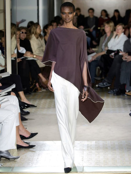 HERMÈS BY MARGIELA SS2004 ASYMMETRIC LOSANGE SILK TOP