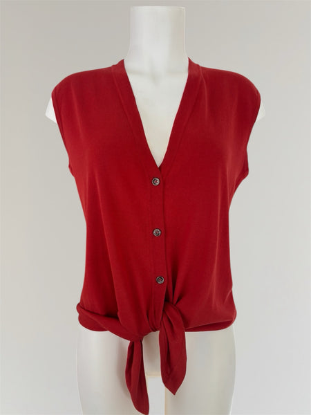 HERMÈS BY MARGIELA SS2004 COTTON KNIT TIE-FRONT TOP