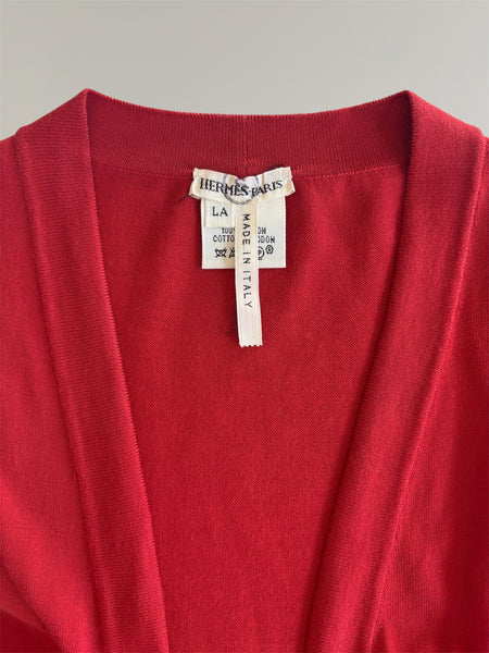 HERMÈS BY MARGIELA SS2004 COTTON KNIT TIE-FRONT TOP