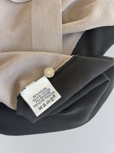 HERMÈS BY MARGIELA SS2002 LIGHT BICOLOR VISCOSE KNIT VEST