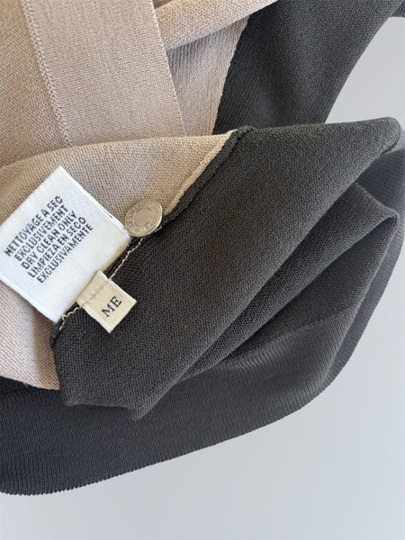HERMÈS BY MARGIELA SS2002 LIGHT BICOLOR VISCOSE KNIT VEST