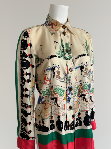 CÉLINE BY PHOEBE PHILO AW2015 PRINTED SILK SHIRT