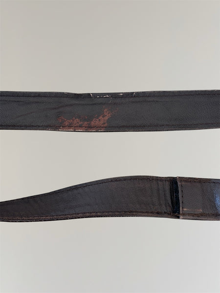 ELSA PERETTI LEATHER BELT WITH IVORY BUCKLE