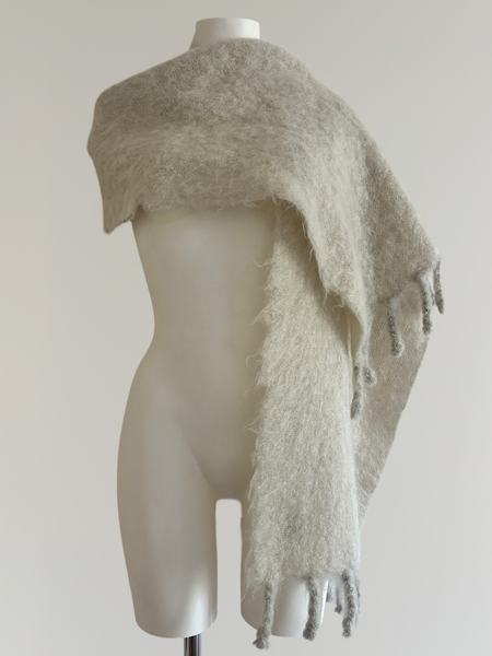 HERMÈS BY MARGIELA HAND WOVEN MOHAIR OVERSIZED SCARF