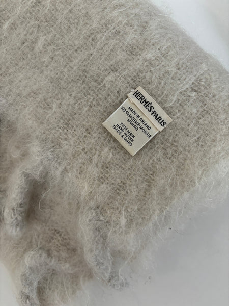 HERMÈS BY MARGIELA HAND WOVEN MOHAIR OVERSIZED SCARF