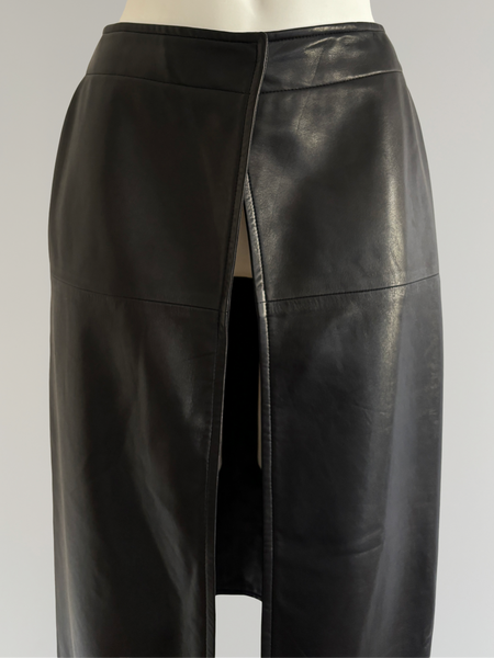 HERMÈS BY MARGIELA AW2002 LEATHER OVERSKIRT