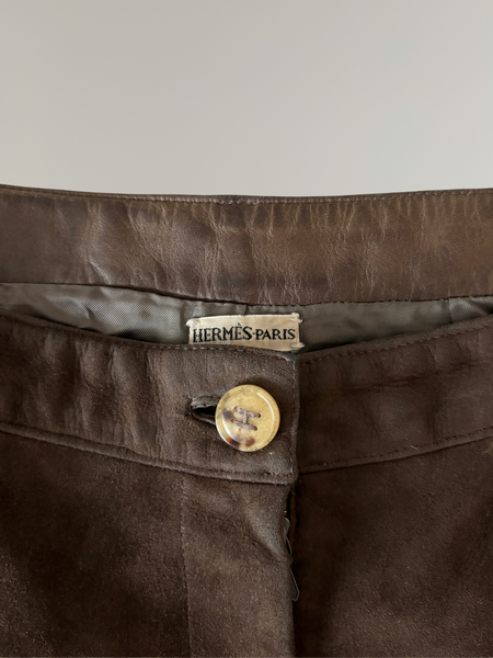 HERMÈS BY MARGIELA AW2002 STRAIGHT SUEDE TROUSER