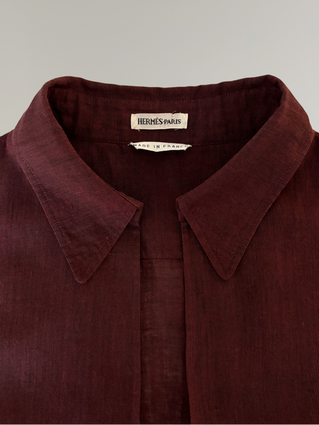 HERMÈS BY MARGIELA LINEN VAREUSE SHIRT