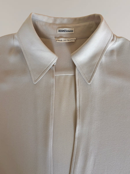 HERMÈS BY MARGIELA SILK VAREUSE SHIRT