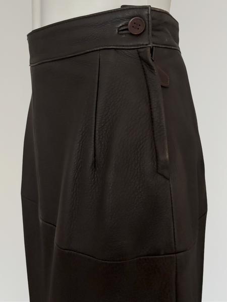 HERMÈS BY MARGIELA LONG LEATHER SKIRT