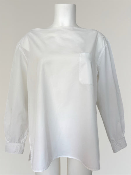 HERMÈS BY MARGIELA SS2000 BOAT NECK COTTON BLOUSE