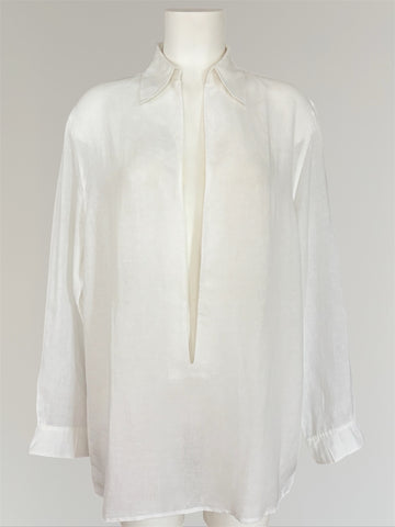 HERMÈS BY MARGIELA SS1999 LINEN VAREUSE SHIRT