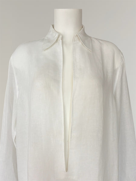 HERMÈS BY MARGIELA SS1999 LINEN VAREUSE SHIRT