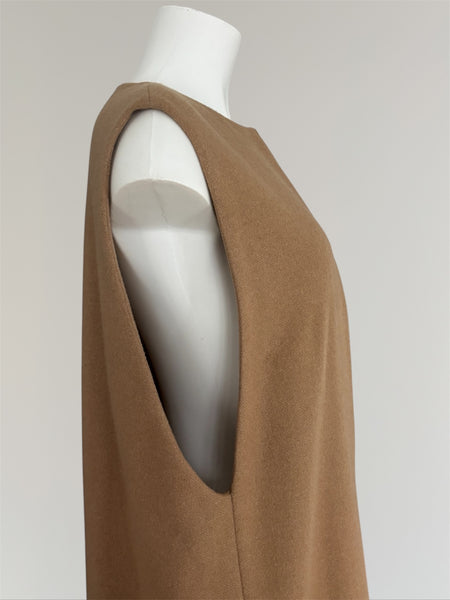 HERMÈS BY MARGIELA AW2000 CAMEL HAIR VAREUSE DRESS