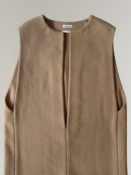 HERMÈS BY MARGIELA AW2000 CAMEL HAIR VAREUSE DRESS