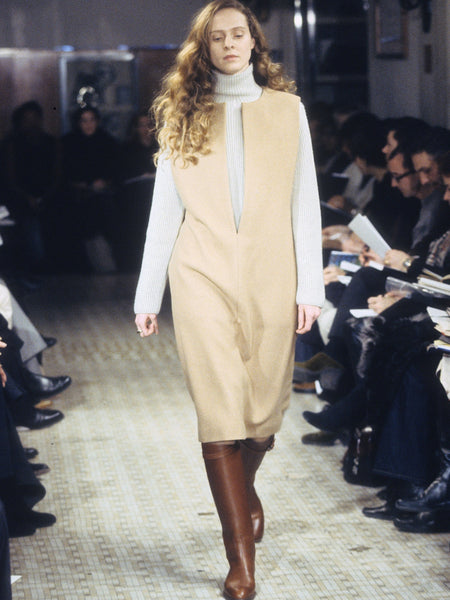 HERMÈS BY MARGIELA AW2000 CAMEL HAIR VAREUSE DRESS