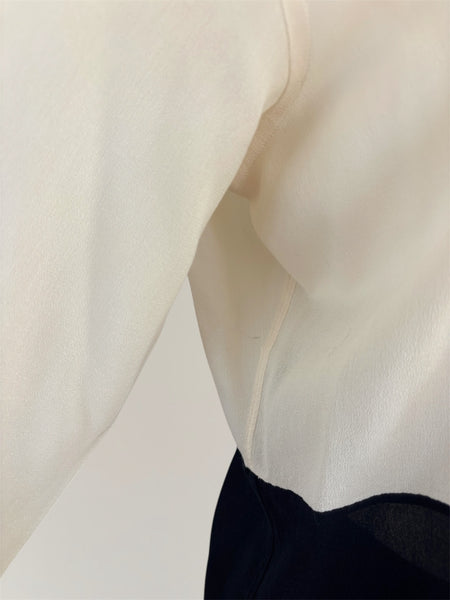 HERMÈS BY MARGIELA SS2004 BI-COLOR COTTON AND SILK SHIRT