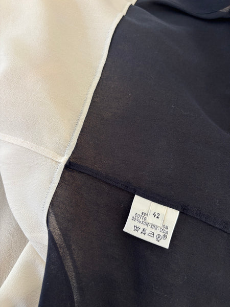 HERMÈS BY MARGIELA SS2004 BI-COLOR COTTON AND SILK SHIRT