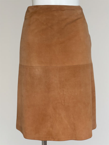 HERMÈS BY MARGIELA AW2003 SUEDE MIDI SKIRT