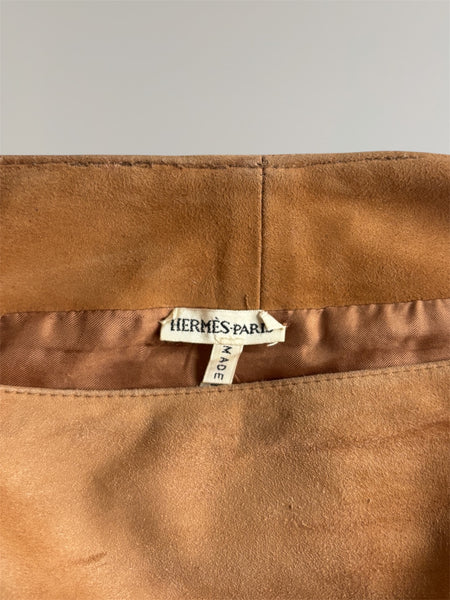 HERMÈS BY MARGIELA AW2003 SUEDE MIDI SKIRT