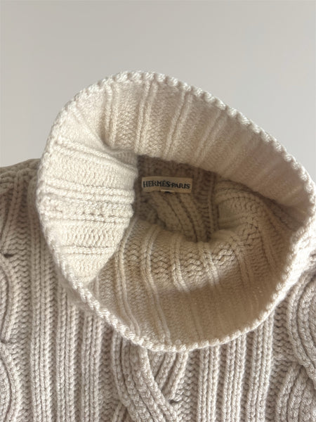 HERMÈS BY MARGIELA AW2000 SLEEVELESS CASHMERE CABLE KNIT