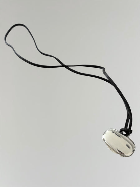 HERMÈS SILVER PILL BOX PENDANT NECKLACE
