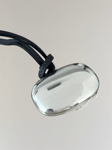 HERMÈS SILVER PILL BOX PENDANT NECKLACE