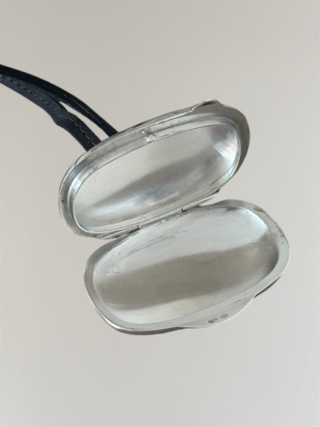 HERMÈS SILVER PILL BOX PENDANT NECKLACE
