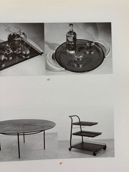 MATHIEU MATÉGOT TRAY WITH RATTAN HANDLES