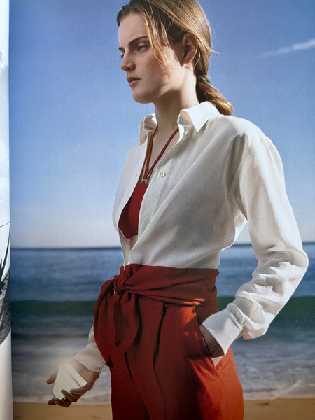 HERMÈS BY MARGIELA SS2004 BI-COLOR COTTON AND SILK SHIRT