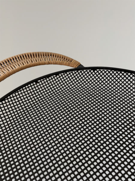MATHIEU MATÉGOT TRAY WITH RATTAN HANDLES