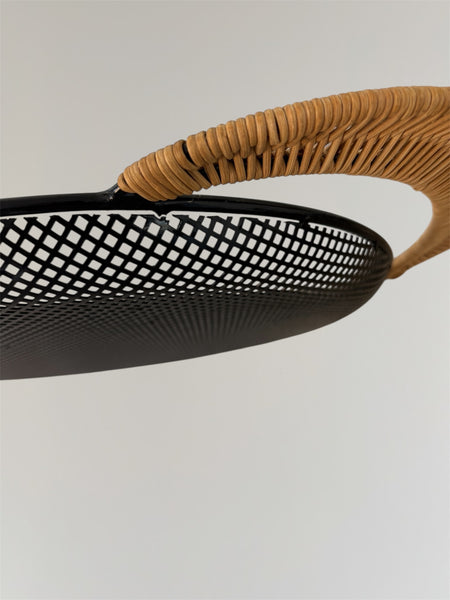 MATHIEU MATÉGOT TRAY WITH RATTAN HANDLES