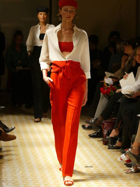 HERMÈS BY MARGIELA SS2004 BI-COLOR COTTON AND SILK SHIRT
