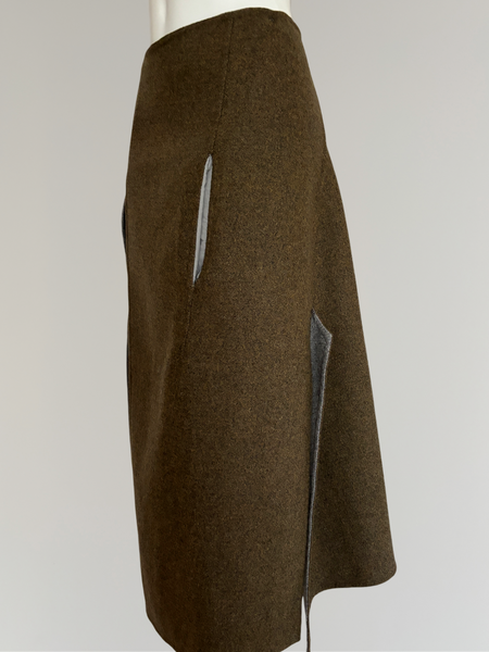 CÉLINE BY PHOEBE PHILO AW2014 DOUBLE FACE CASHMERE SKIRT