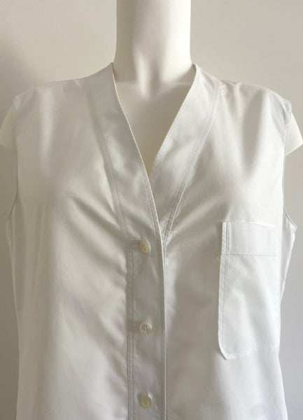 HERMÈS BY MARGIELA SS1999 SLEEVELESS BUTTON-DOWN TOP